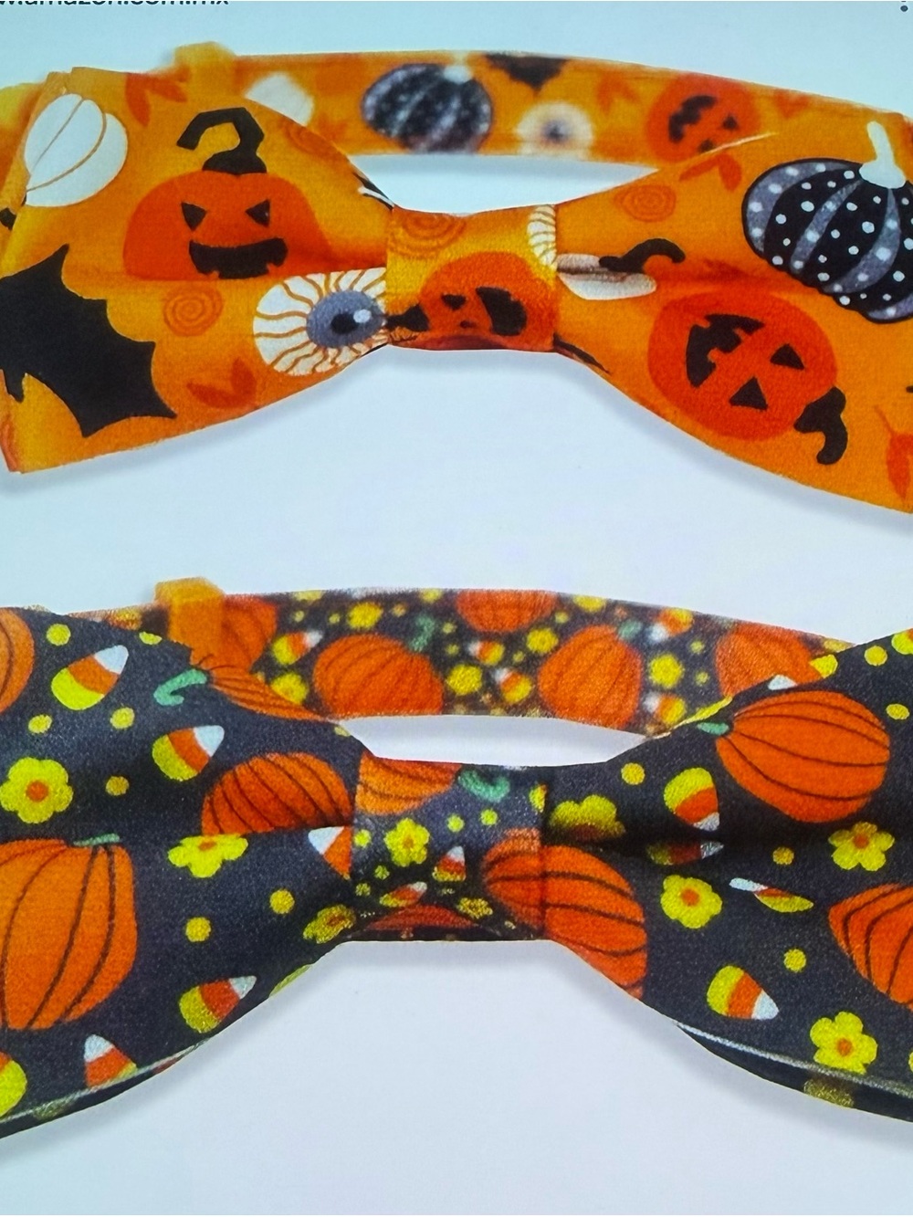 Halloween Kids Bow Tie Set - Orange Pumpkin Print